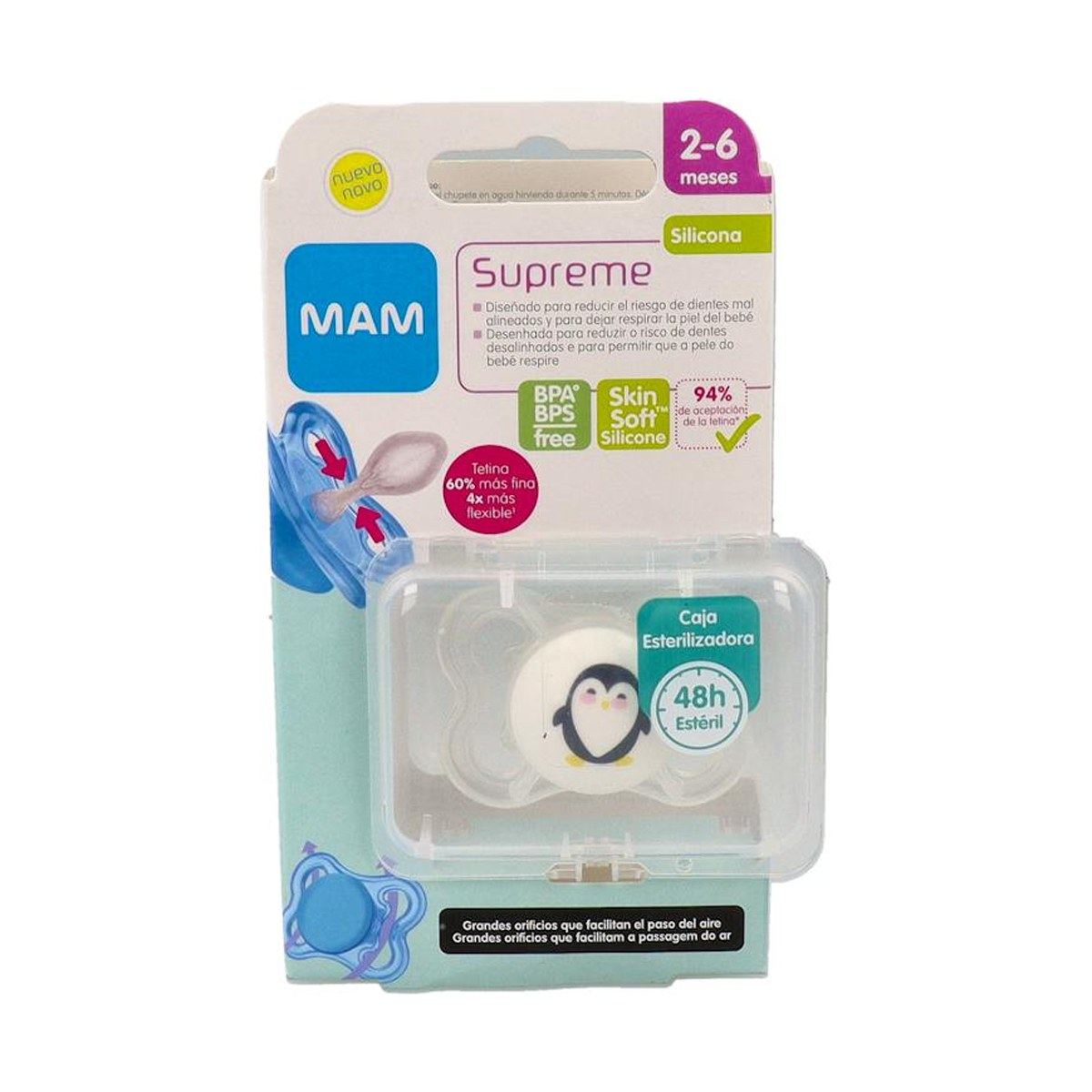 MAM Supreme Chupete Silicona 2-6 Meses Niña 1 Unidad