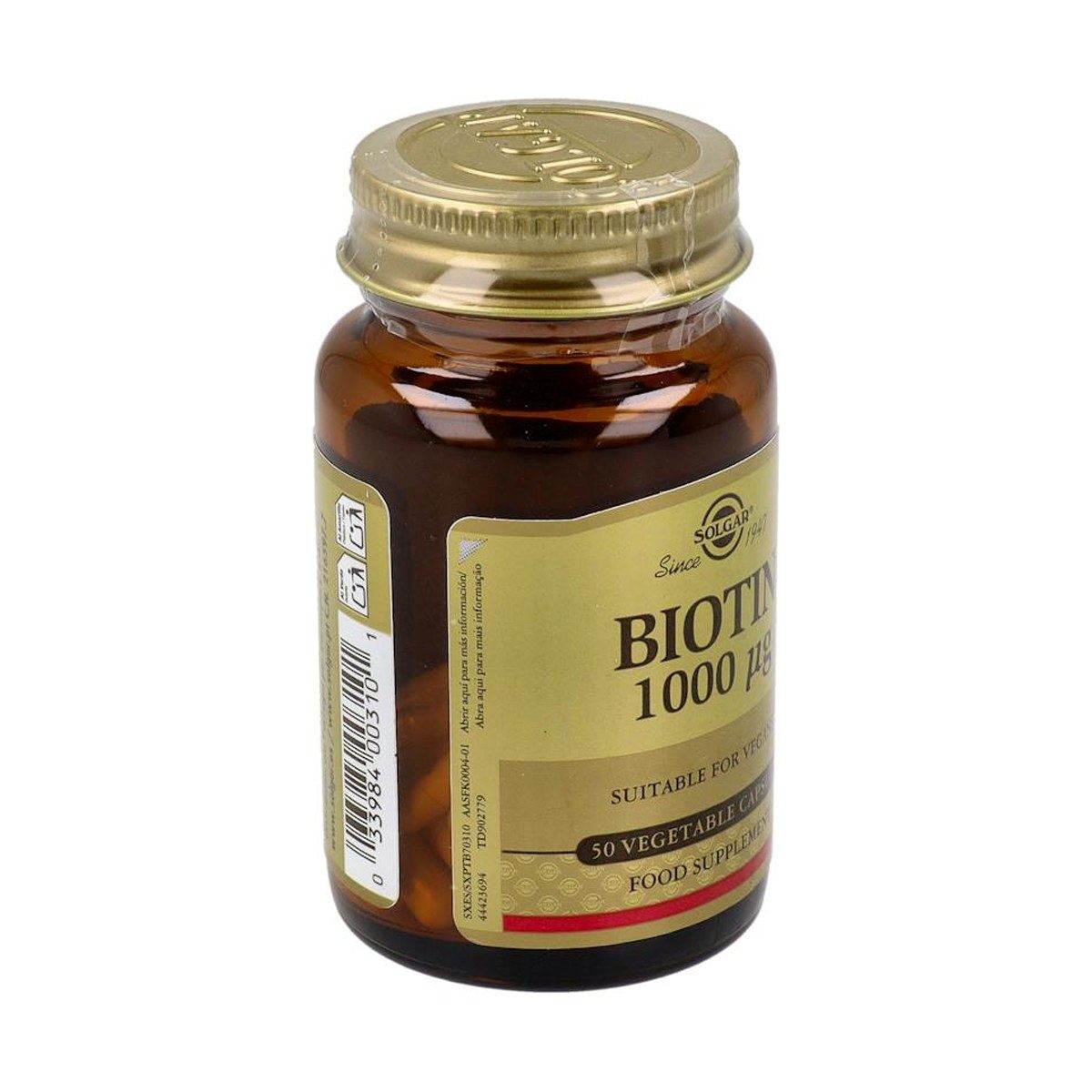 Solgar Biotina 1000 mcg 50 Cápsulas Vegetales