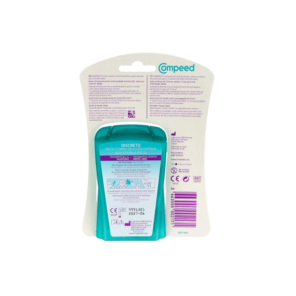 Compeed Parche Herpes Labial Hidrocoloide 15 Parches