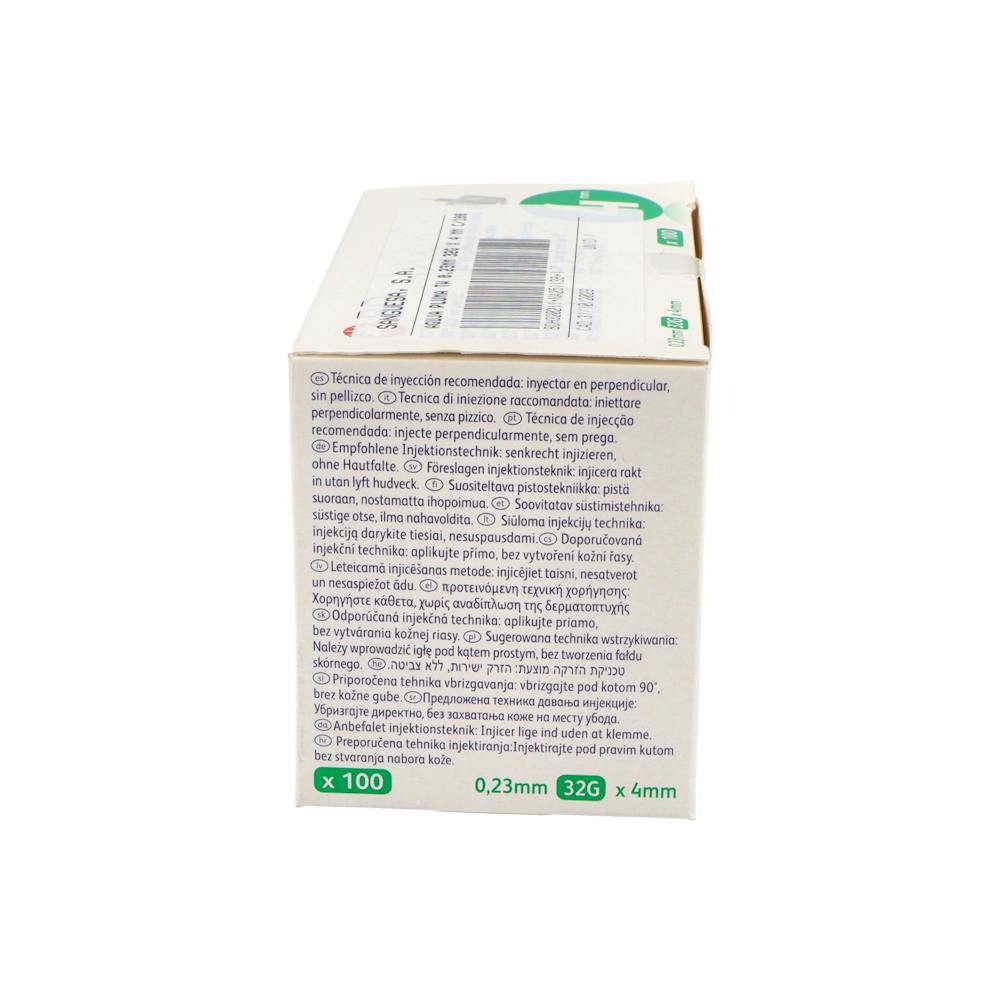 BD Micro-Fine Agujas para Pluma de Insulina 32G 4 mm 100 Unidades