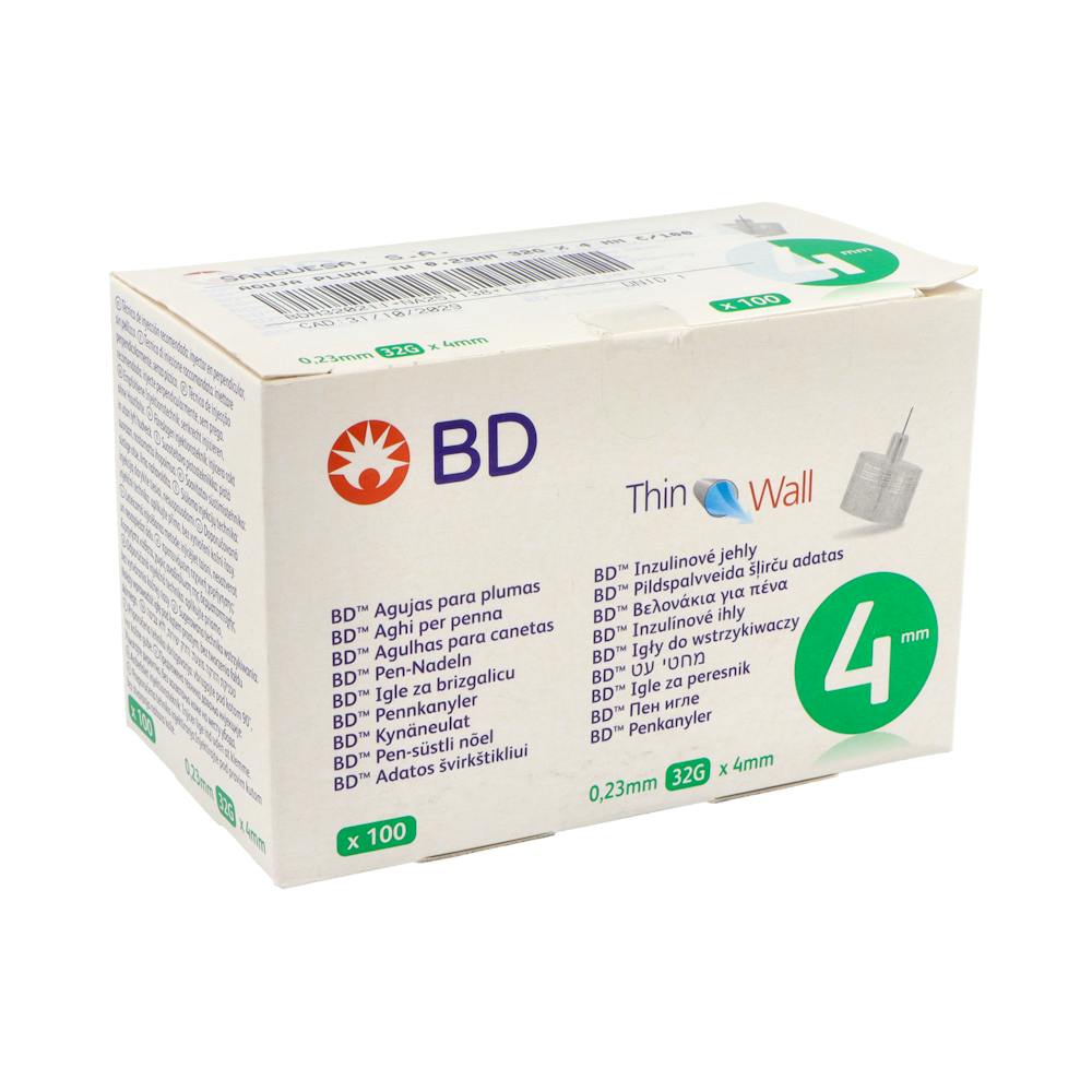 BD Micro-Fine Agujas para Pluma de Insulina 32G 4 mm 100 Unidades