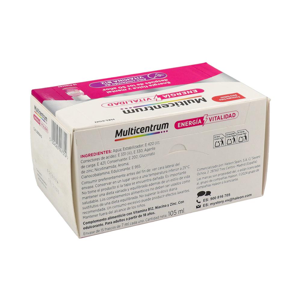 Multicentrum Energía y Vitalidad 50+ Frambuesa 15 Frascos 7 ml