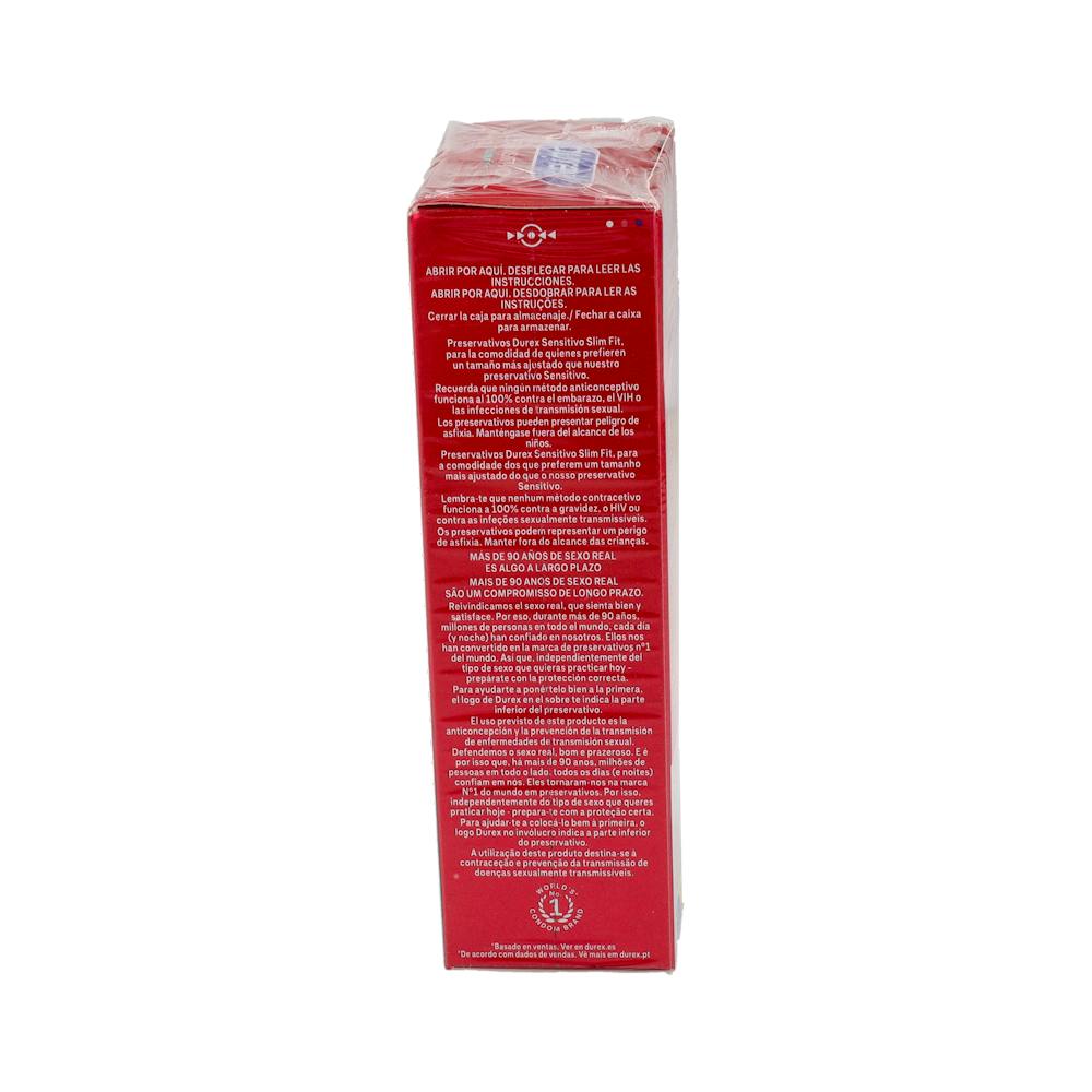 Durex Sensitivo Slim Fit Preservativos 10 Unidades