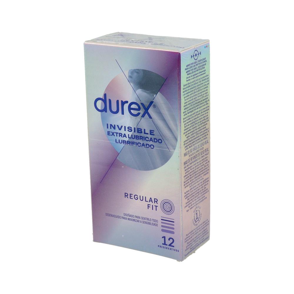 Durex Invisible Extra Fino Extra Lubricado Preservativos 12 Unidades