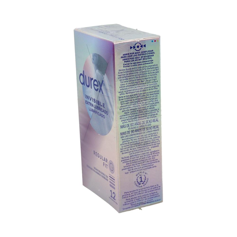Durex Invisible Extra Fino Extra Lubricado Preservativos 12 Unidades