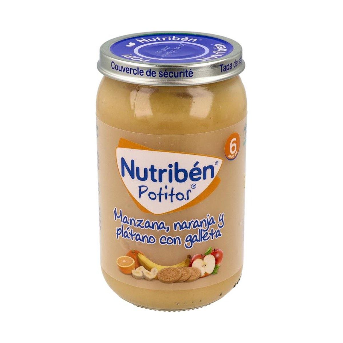 Nutribén Potito Manzana, Naranja, Plátano y Galleta 235 g