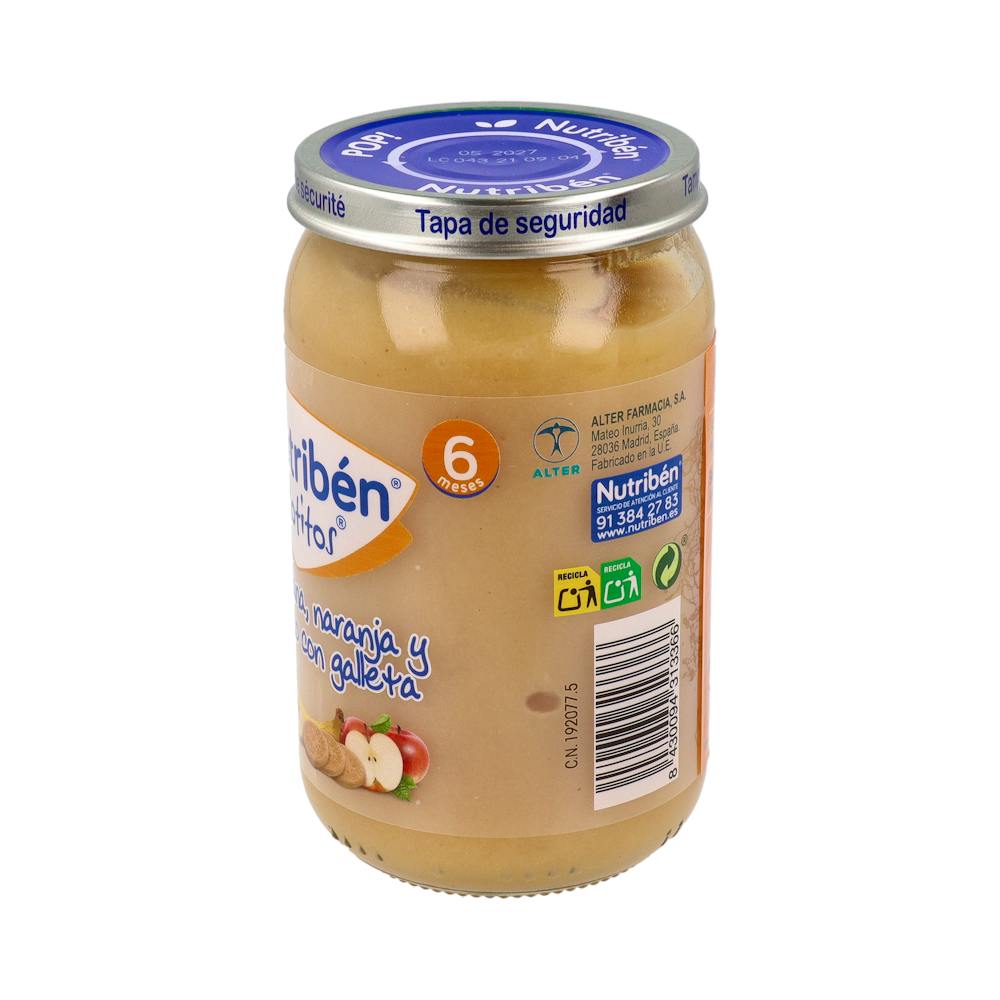 Nutribén Potito Manzana, Naranja, Plátano y Galleta 235 g