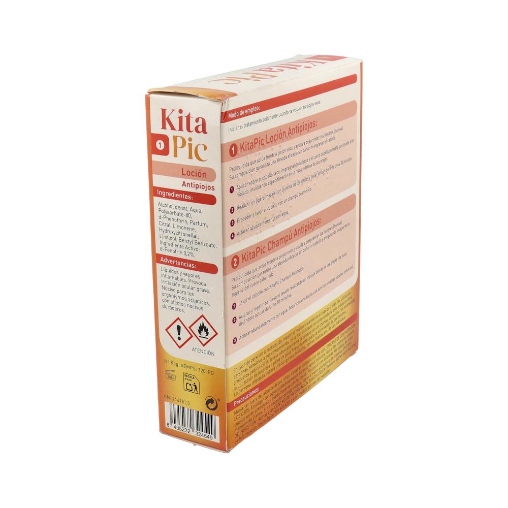 Kitapic Kit Antipiojos Champú 100 ml + Loción 100 ml