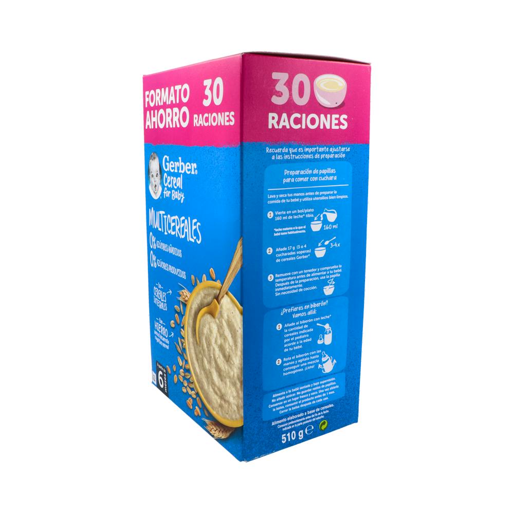 Gerber Multicereales 0 % Azúcares Añadidos Papilla 510 g