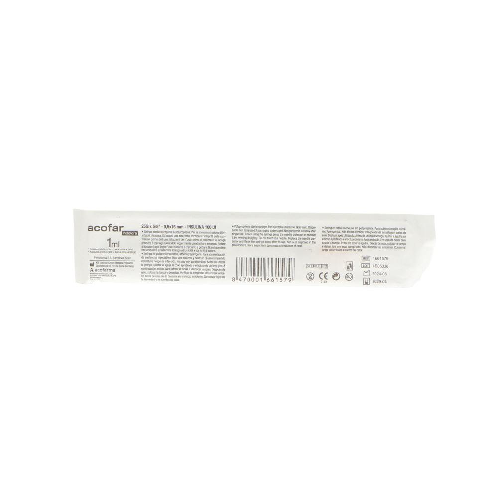 Acofar Jeringa de Insulina 100 UI 1 ml