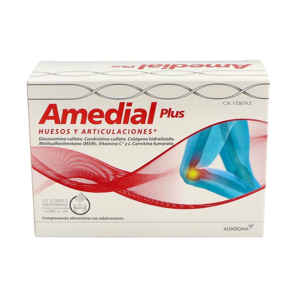 Amedial Plus Colágeno Articulaciones Sabor Naranja 20 Sobres