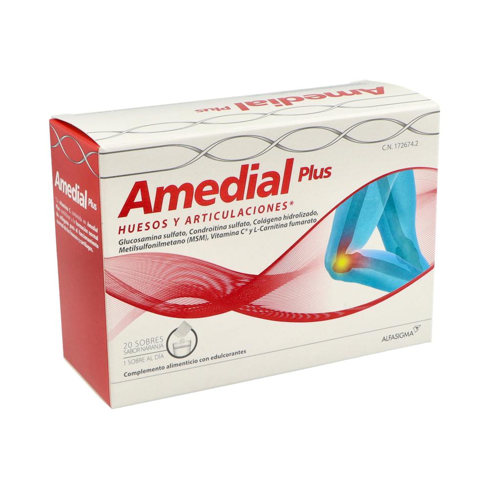 Amedial Plus Colágeno Articulaciones Sabor Naranja 20 Sobres