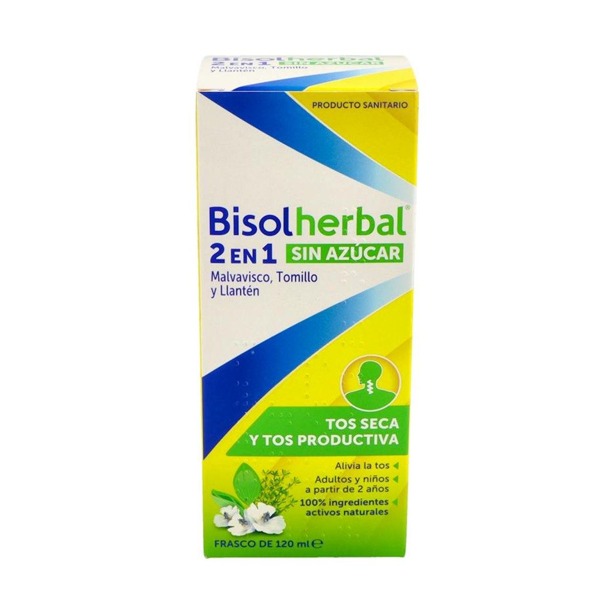 Bisolherbal 2 en 1 Jarabe Tos Malvavisco, Tomillo y Llantén 120 ml