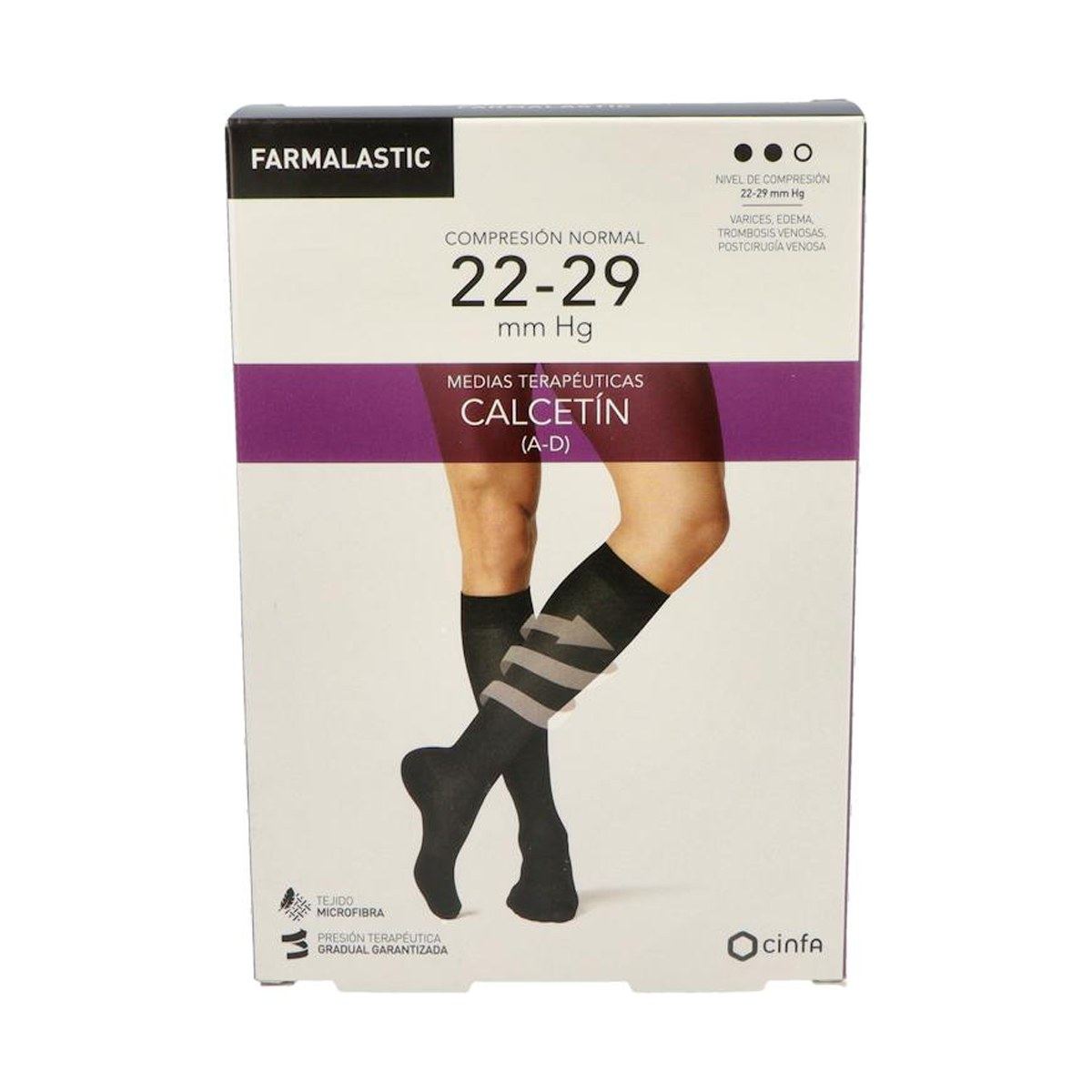 Farmalastic Calcetín de Compresión Normal Negro Talla Grande