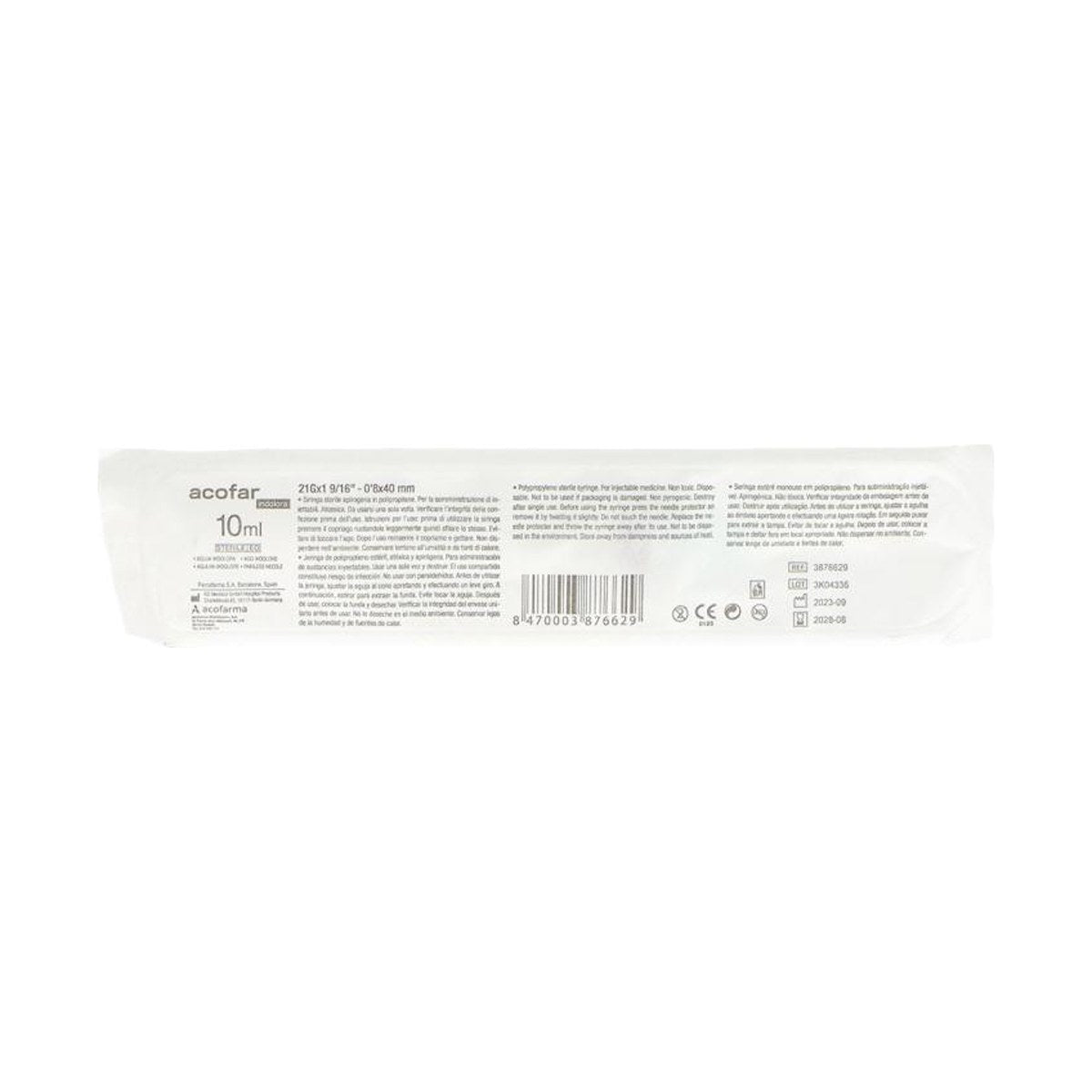 Acofar Jeringa Desechable con Aguja 10 ml 40/8