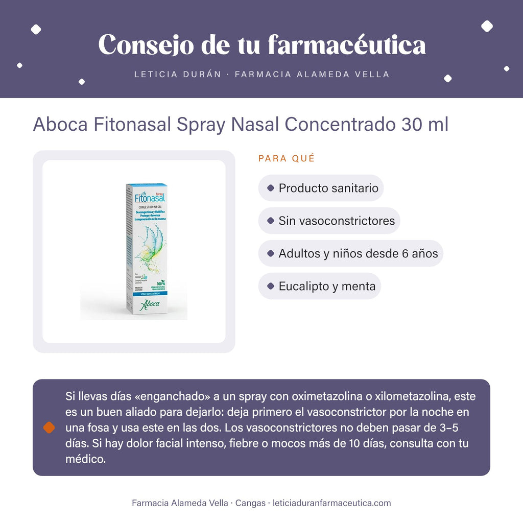 Aboca Fitonasal Spray Nasal Concentrado 30 ml – consejo de tu farmacéutica