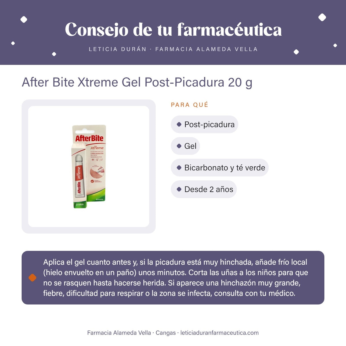 After Bite Xtreme Gel Post-Picadura 20 g – consejo de tu farmacéutica