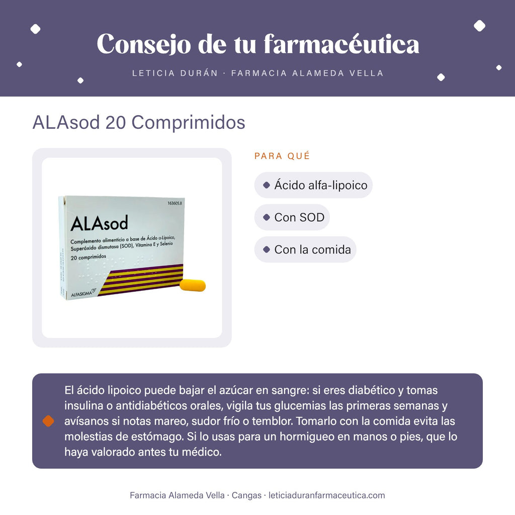 ALAsod 20 Comprimidos – consejo de tu farmacéutica