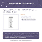 Algèmica 32 Vitamina D3 + K2 MK-7 40 Cápsulas con Extracto de Oliva – consejo de tu farmacéutica