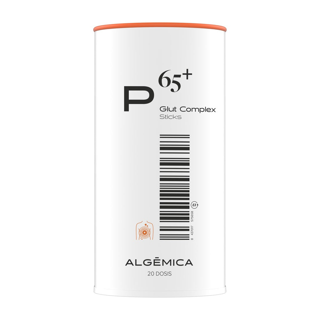 Algèmica P65+ Glut Complex Polvo 20 Sticks con L-Glutamina y Cúrcuma