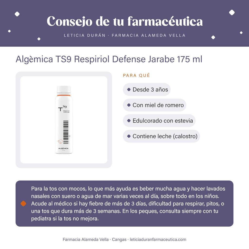 Algèmica TS9 Respiriol Defense Jarabe 175 ml – consejo de tu farmacéutica