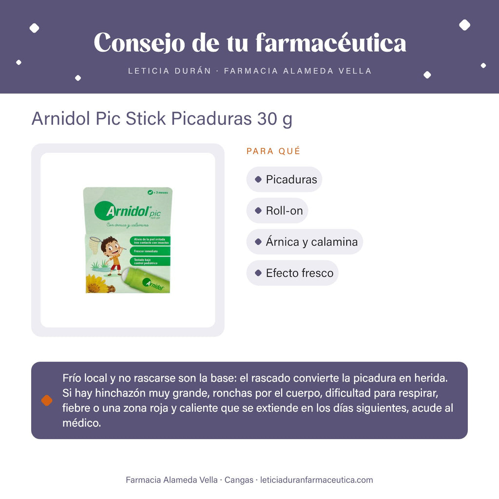 Arnidol Pic Stick Picaduras 30 g – consejo de tu farmacéutica