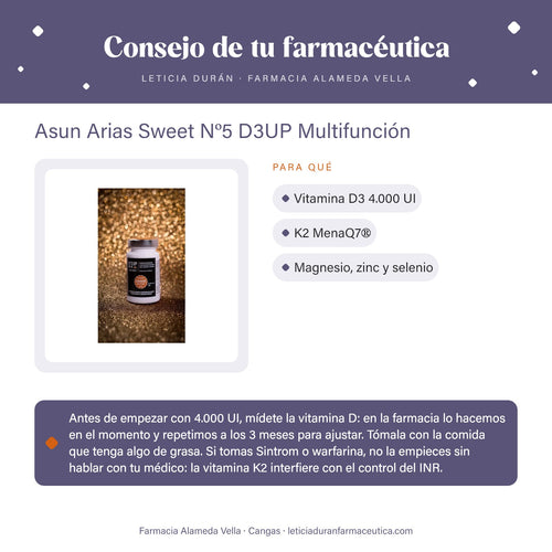 Asun Arias Sweet Nº5 D3UP Multifunción – consejo de tu farmacéutica