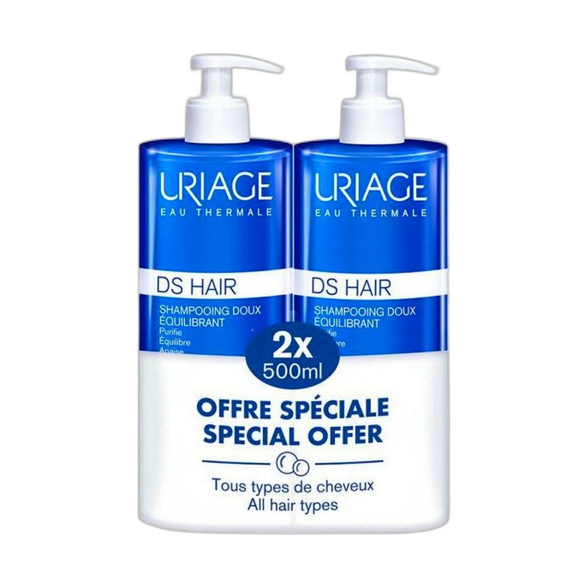 Uriage DS Hair Champú Equilibrante Suave Duplo 2 x 200 ml