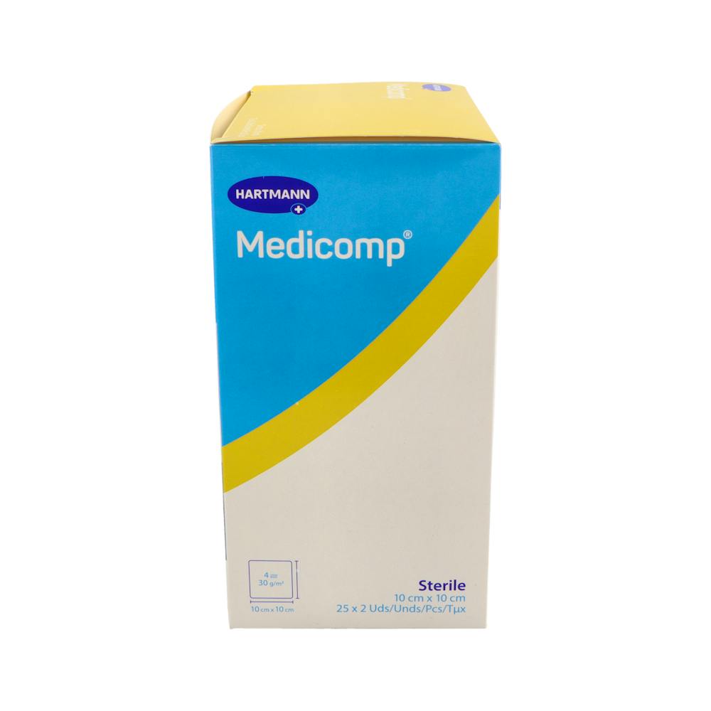 Hartmann Medicomp Compresas Estériles 10 x 10 cm 25 Sobres x 2
