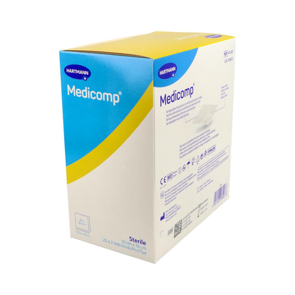 Hartmann Medicomp Compresas Estériles 10 x 10 cm 25 Sobres x 2