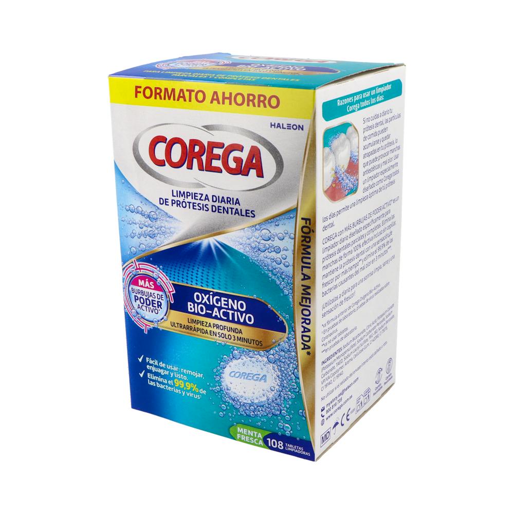 Corega Oxígeno Bioactivo Tabletas Limpiadoras 108 Unidades