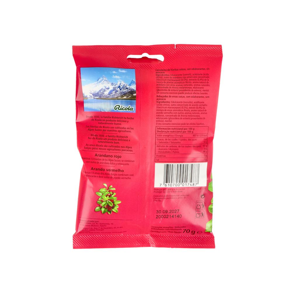 Ricola Caramelos sin Azúcar Arándano Rojo 70 g