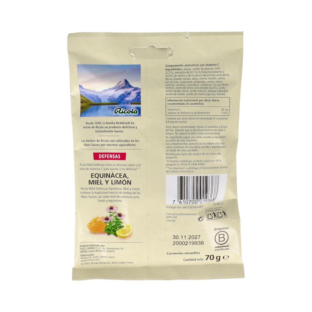 Ricola Max Caramelos Equinácea, Miel y Limón 70 g
