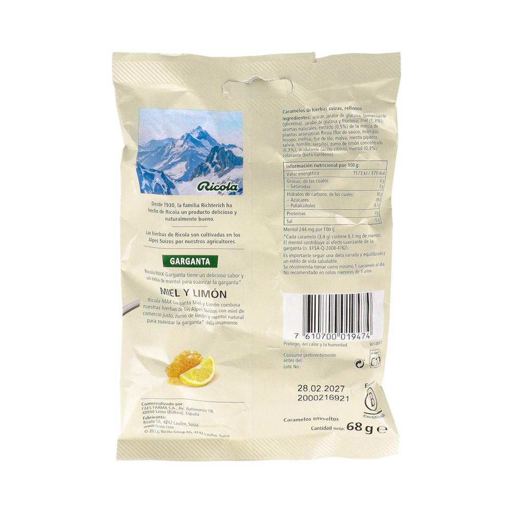 Ricola Max Caramelos Miel y Limón 68 g