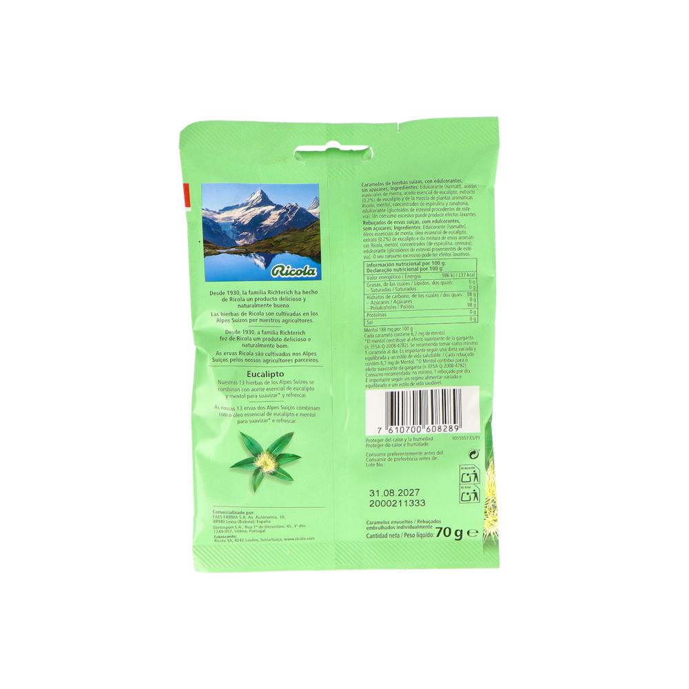 Ricola Caramelos sin Azúcar Eucalipto 70 g