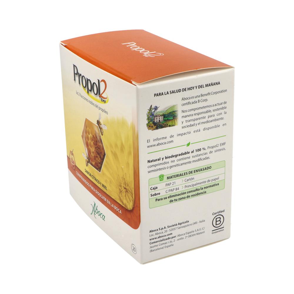 Aboca Propol2 EMF Comprimidos Garganta Sabor Cítrico y Miel 20 Unidades