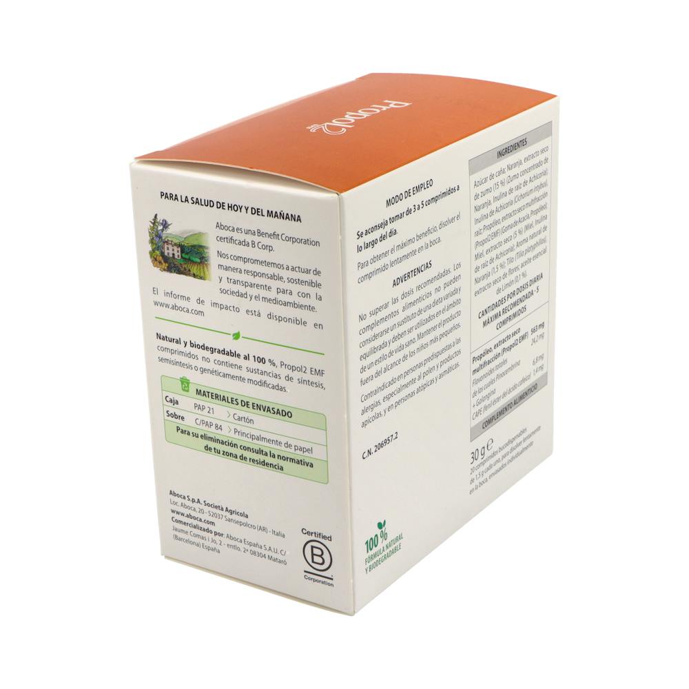 Aboca Propol2 EMF Comprimidos Garganta Sabor Cítrico y Miel 20 Unidades