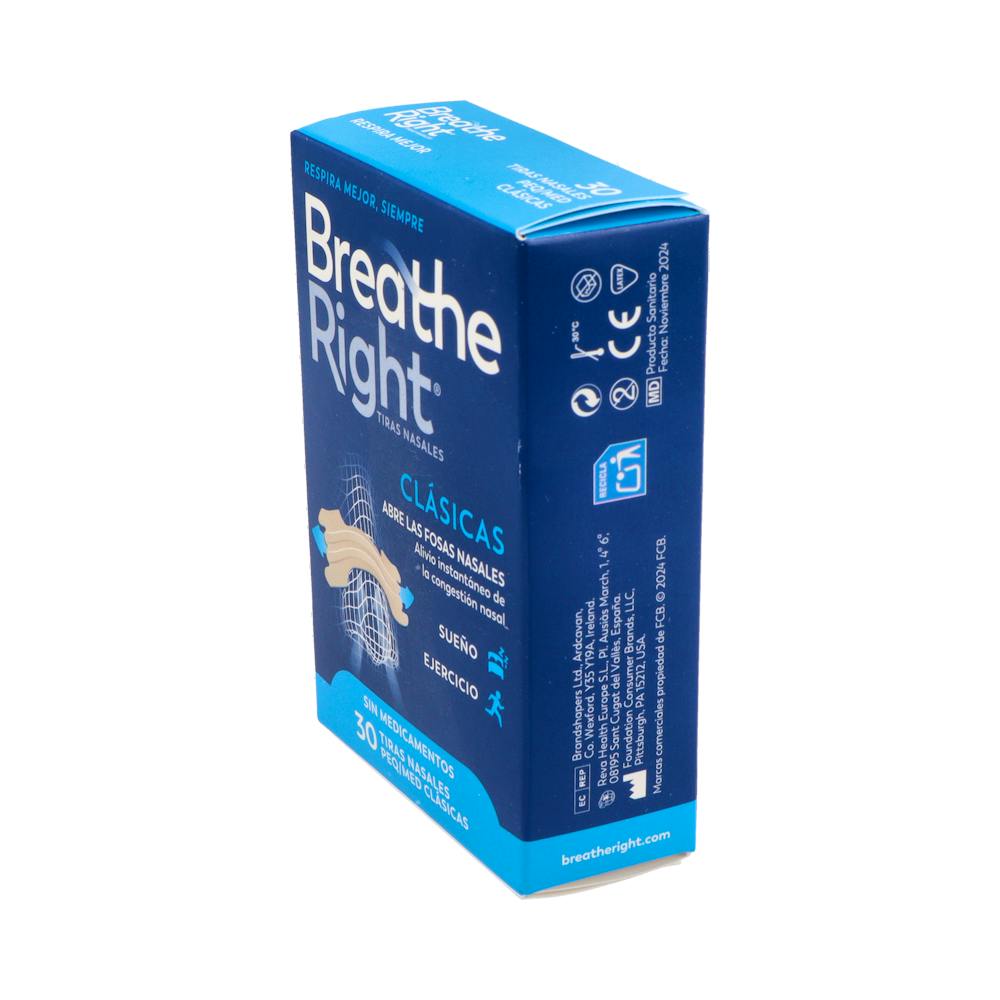 Breathe Right Tiras Nasales Talla Pequeña/Mediana 30 Unidades
