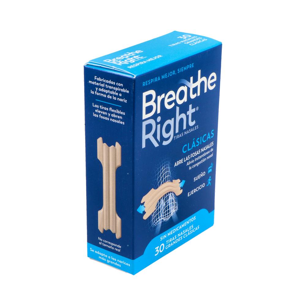 Breathe Right Tiras Nasales Talla Mediana/Grande 30 Unidades