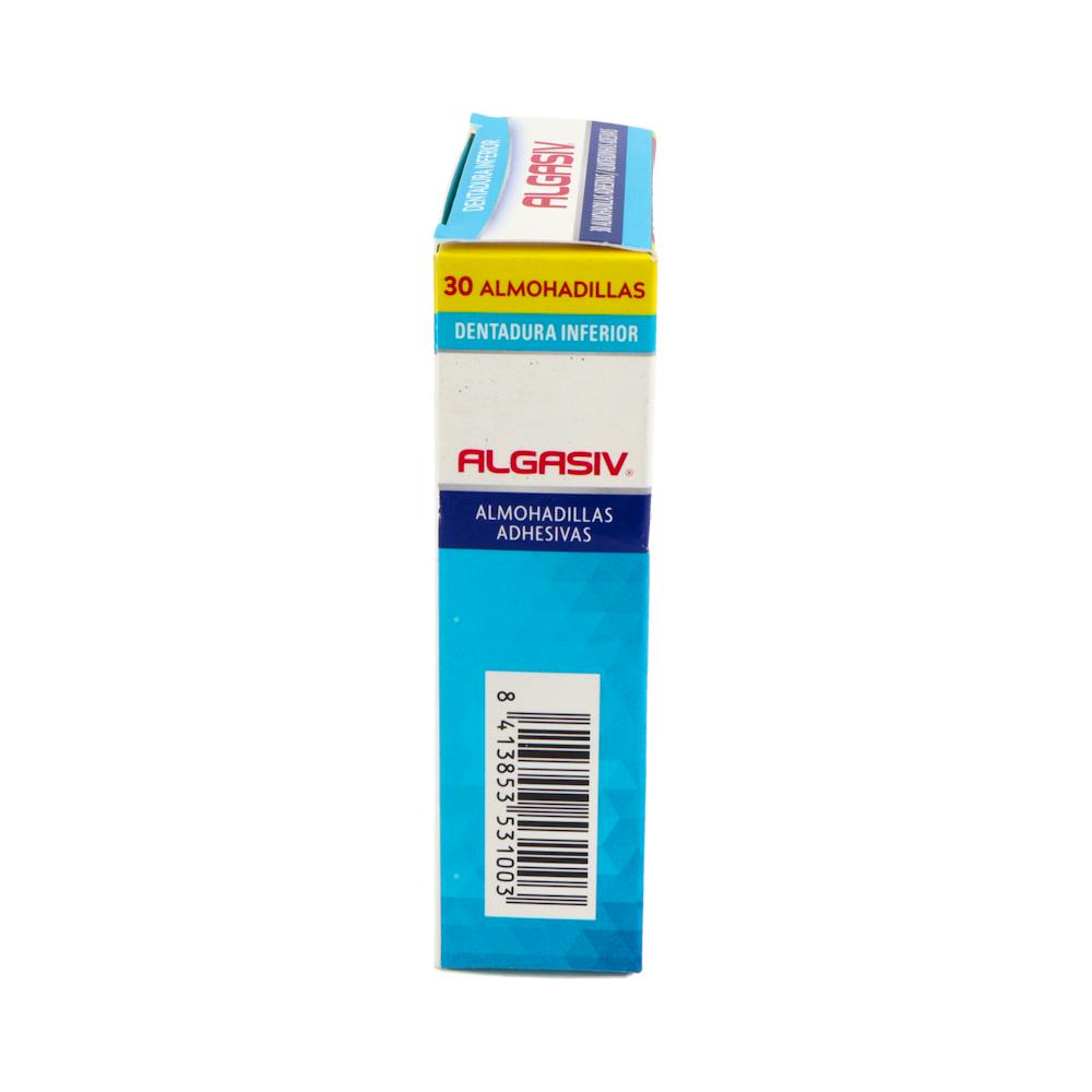 Algasiv Inferior Almohadillas Adhesivas Prótesis Dental 30 Unidades