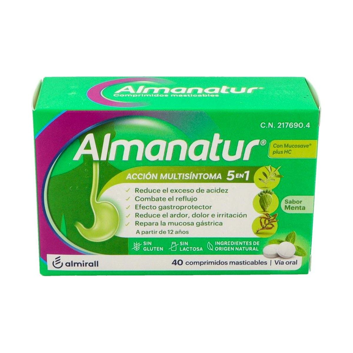 Almanatur Antiácido Sabor Menta 40 Comprimidos Masticables