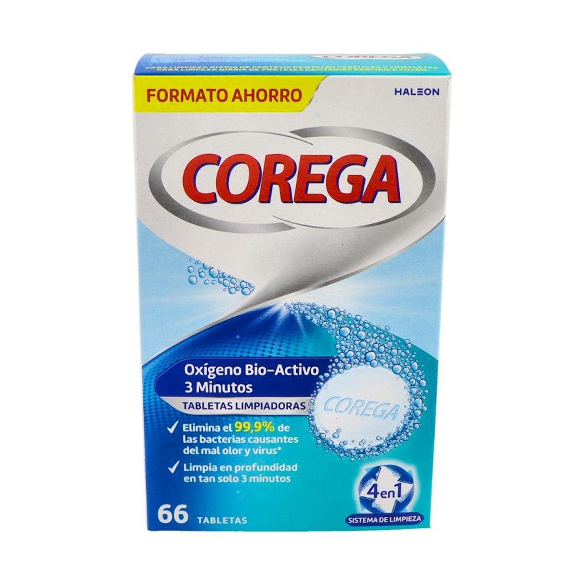 Corega 3 Minutos Tabletas Limpiadoras Prótesis 66 Unidades