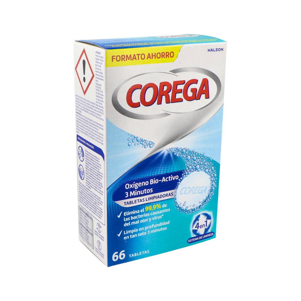 Corega 3 Minutos Tabletas Limpiadoras Prótesis 66 Unidades