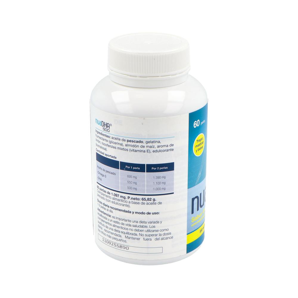 Nua DHA 500 Omega 3 60 Perlas Sabor Limón