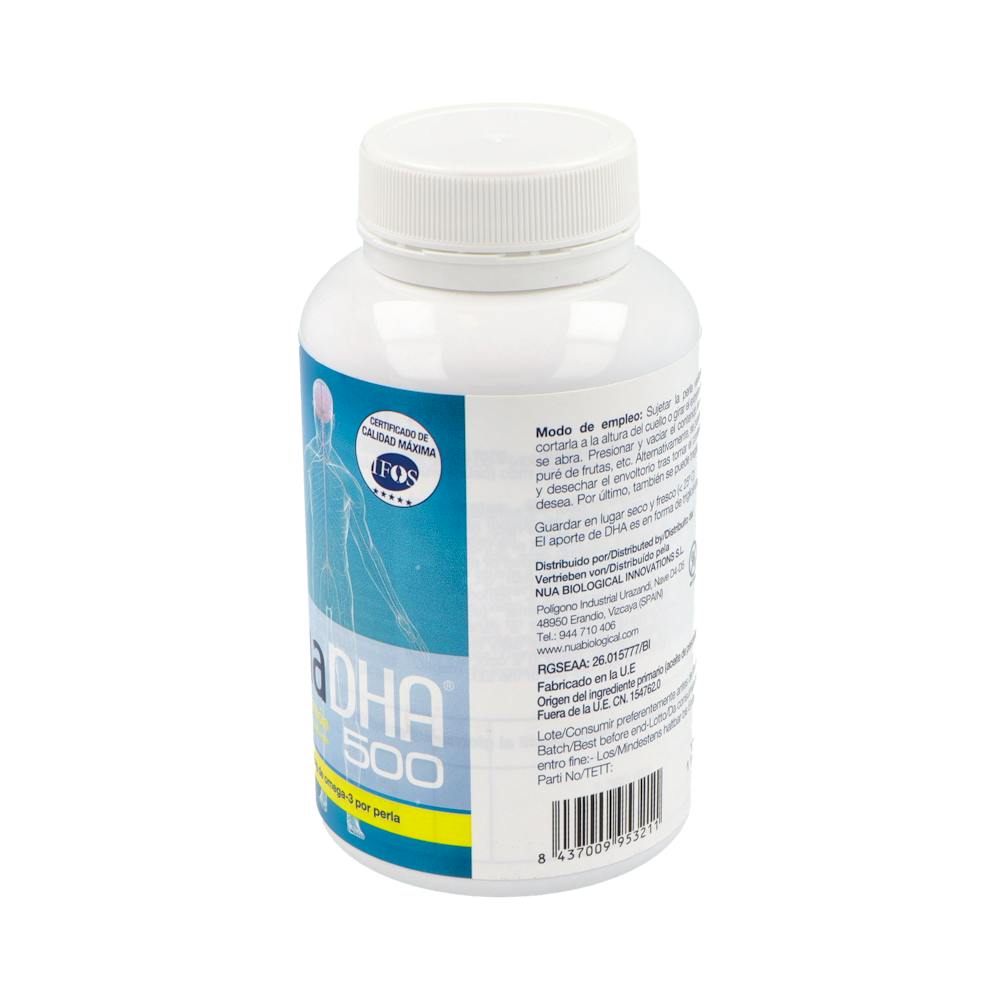 Nua DHA 500 Omega 3 60 Perlas Sabor Limón