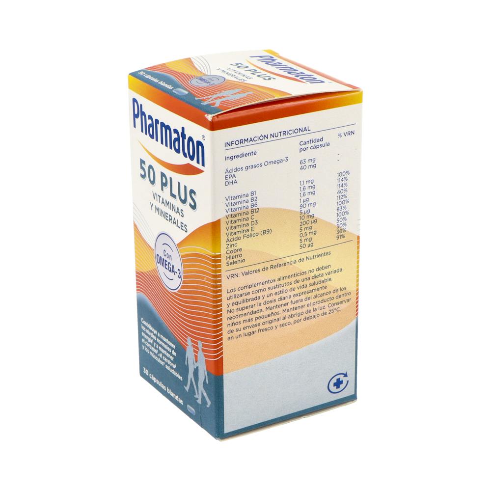 Pharmaton Coractive 50 Plus Multivitamínico 30 Cápsulas