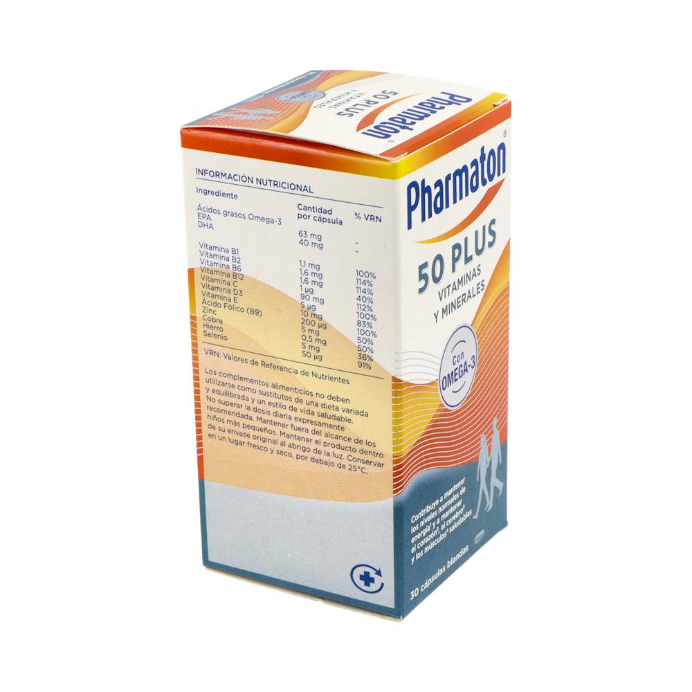 Pharmaton Coractive 50 Plus Multivitamínico 30 Cápsulas