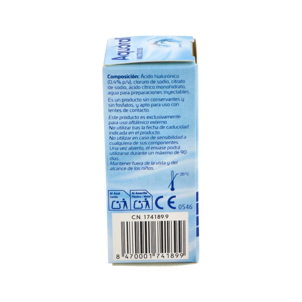 Aquoral Gotas Oftálmicas Ácido Hialurónico 0,4 % Multidosis 10 ml