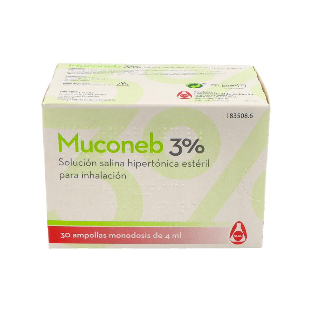 Muconeb 3 % Solución Salina Hipertónica Inhalación 30 Ampollas
