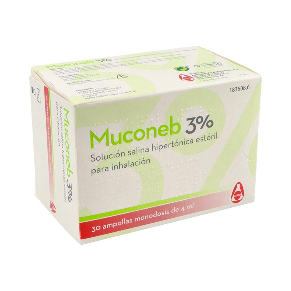 Muconeb 3 % Solución Salina Hipertónica Inhalación 30 Ampollas